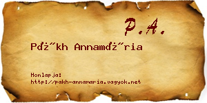 Pákh Annamária névjegykártya